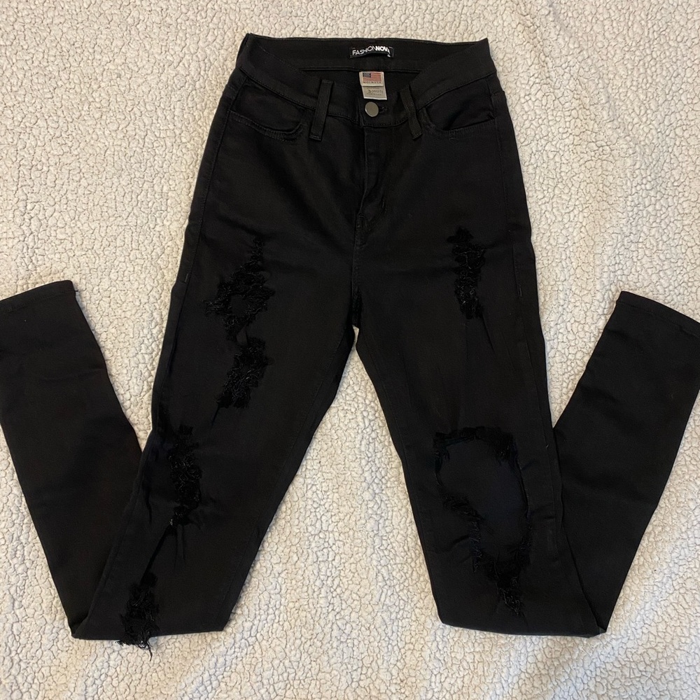 High Waist Fashion Nova Glistening Jeans Size 25/3